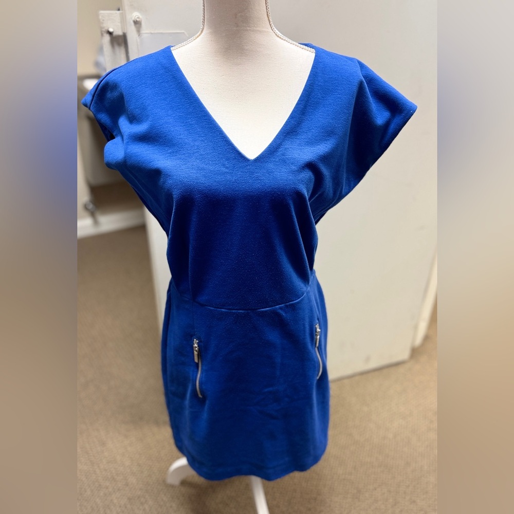 Michael Kors Blue Dress /Zipper accents Sz 12